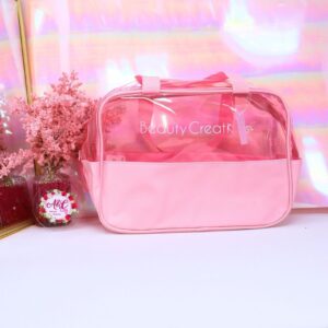 Cosmetiquera con Ventana de Plástico Clear pink